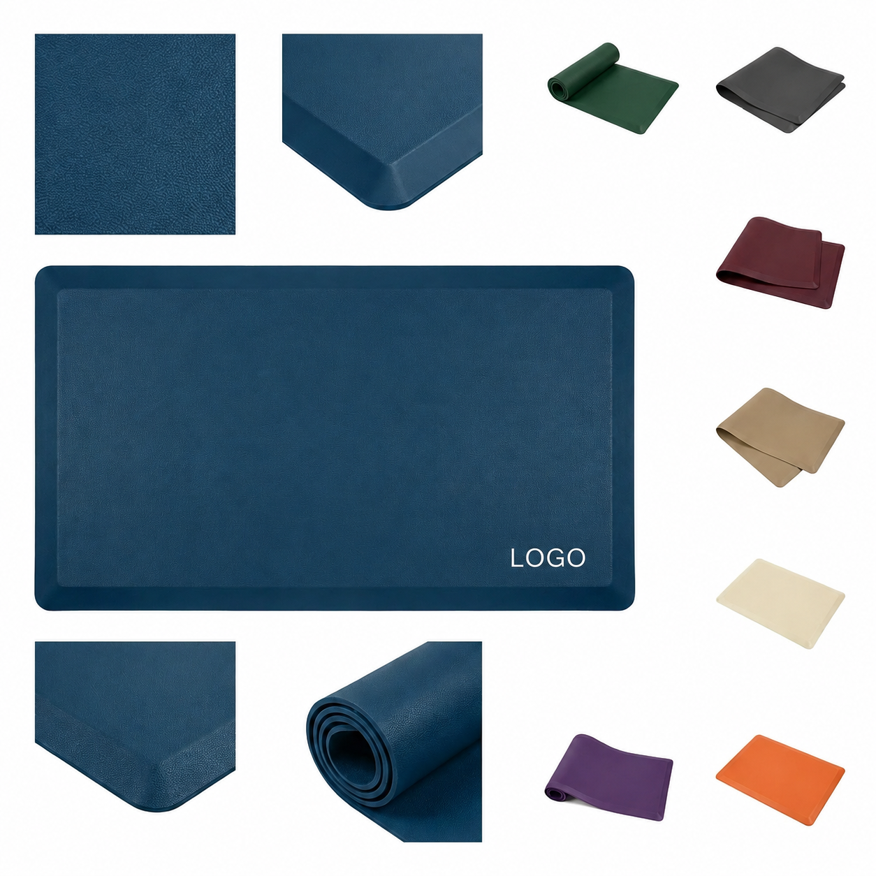 Durable Rectangular Silicone Feeding Mat with Beveled Edges