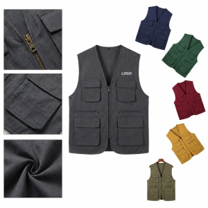 Men's Multi-Pocket Utility Vest for Outdoor Fishing and Travel