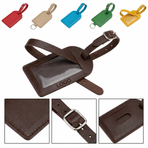 Durable Synthetic Leather Luggage Tags with Secure Buckle Closure