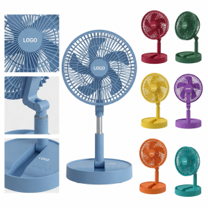 Rechargeable Telescopic Pedestal Fan with Remote and Integrated LED Lighting